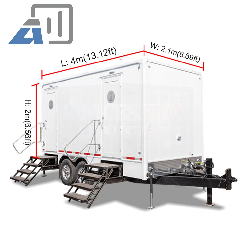 Поставка из Китая, новейший дизайн, уличный мобильный роскошный портативный прицеп для туалета