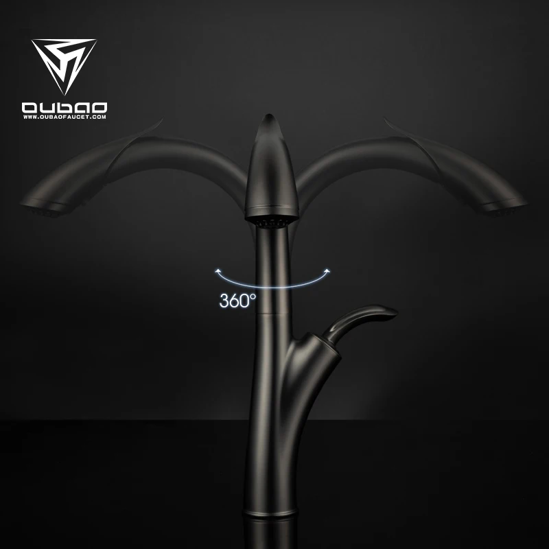 UPC NSF 61 9 Gunmetal Kitchen Water Faucet Single Handle Pull Down Kitchen Faucet For Kitchen Sink