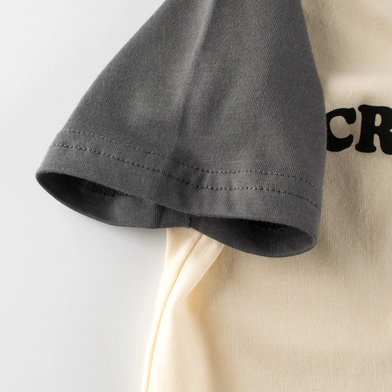 100% Cotton Knitted 140G Crocodile Cartoon Short Sleeve Boys T Shirt