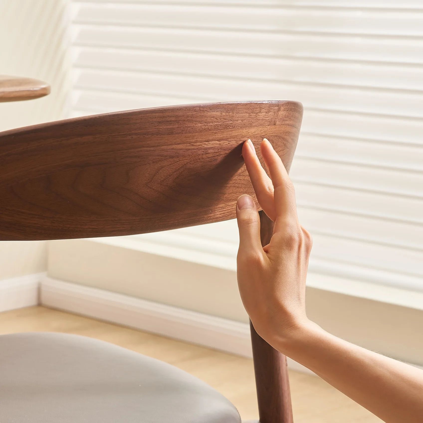 M1121 solid black walnut wood antique dining chair for dining room