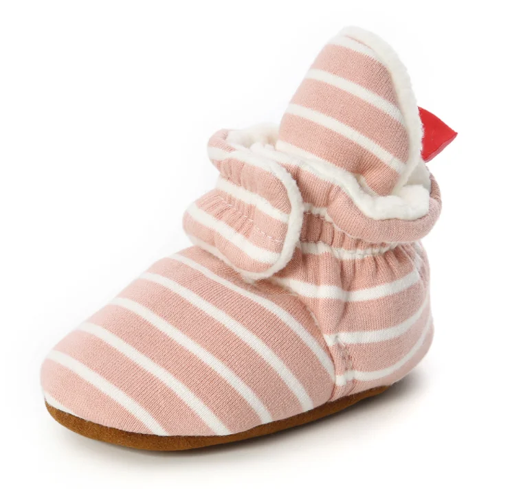 Hot selling New fashion warm Cotton fabric stars print 0-18month baby girl boots baby booties