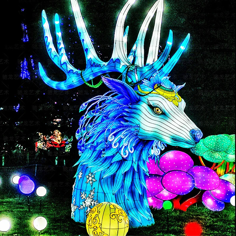 Halloween Decorative Lighting Art Animals Sculpture Outdoors Motif Lights Deer Festive Lantern New Year Christmas Waterproof