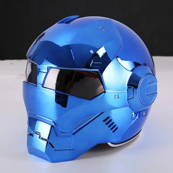 2021 YLM Hot Sale Dismantling and washing Unique Dazzling Iron Man Motorcycle Full  helmet