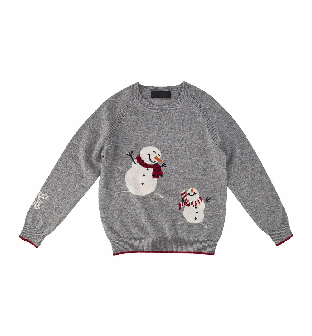 2022 New Baby Boys Girls Christmas Sweaters Crew neck snowman pattern Pullovers cashmere Knit Sweaters