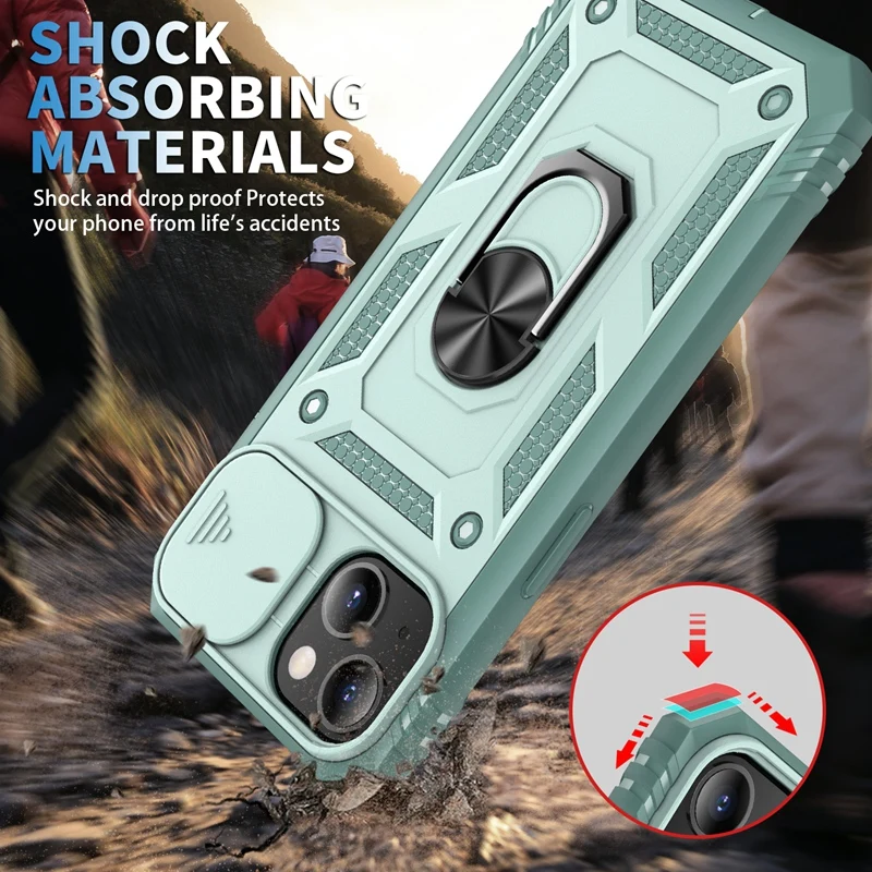 Shockproof Metal Ring holder Armor Rubber mobile phone case for iPhone 12 13 14 Pro Max Samsung  a73 a13 a32 s23 plus 23  Ultra