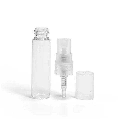 Fancy luxury wholesale round 2ml 3ml 5ml 10ml mini empty transparent spray bottle glass perfume sample