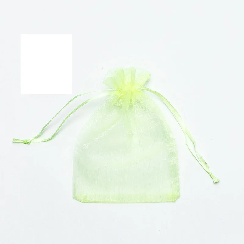 Wholesale custom logo packaging organza small large gift pouch wedding jewelry sheer organza bag with satin rope