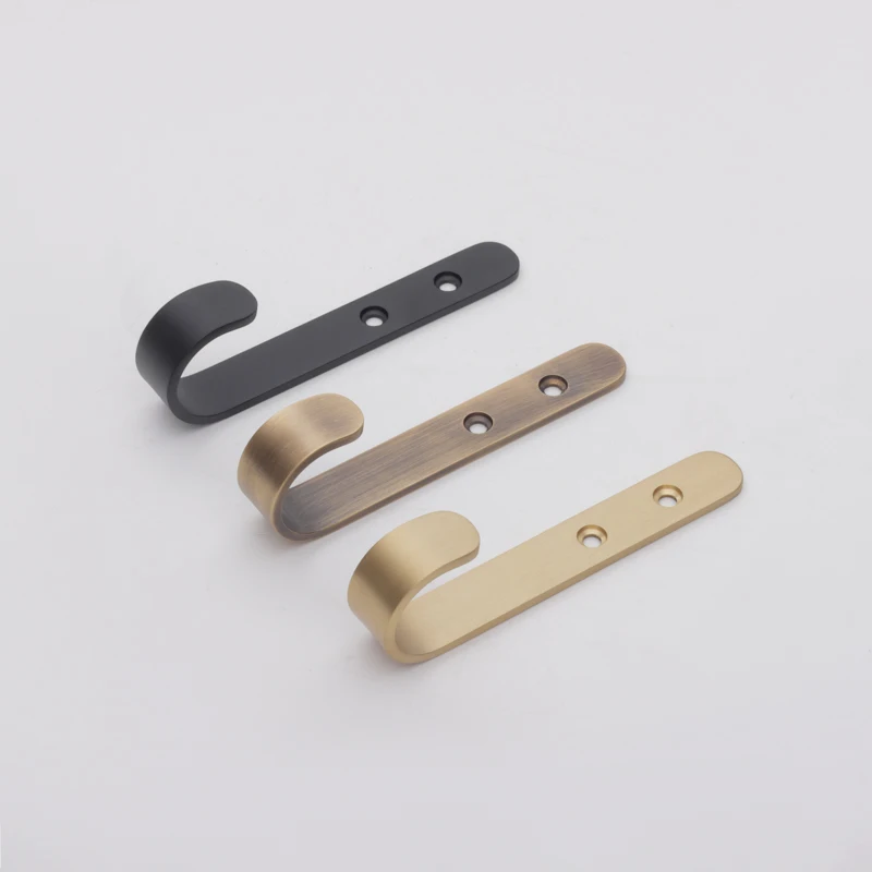 Modern Brass J Hook Wall Coat and Robe Hooks Small and Large Size Options for Bedroom and Bathroom Home Decor