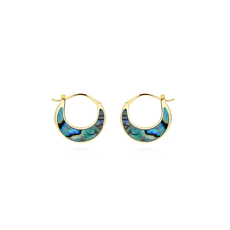 Sterling silver abalone Shell crescent earrings