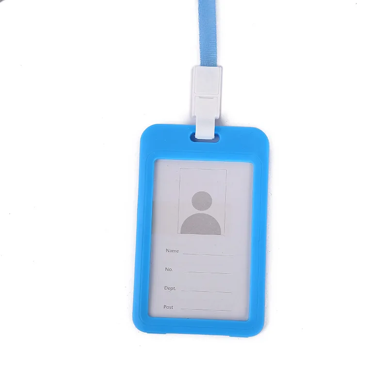 2023 low moq Slide PVC waterproof certificate badge card sleeve water card protection ID card holder keychain