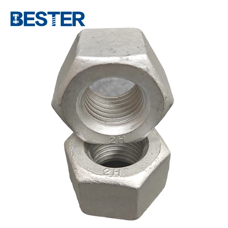 China Supplier Steel nickel Teflon Xylon Blue Coated ASTM A194 Grade gr2H Heavy Hexagon Nuts