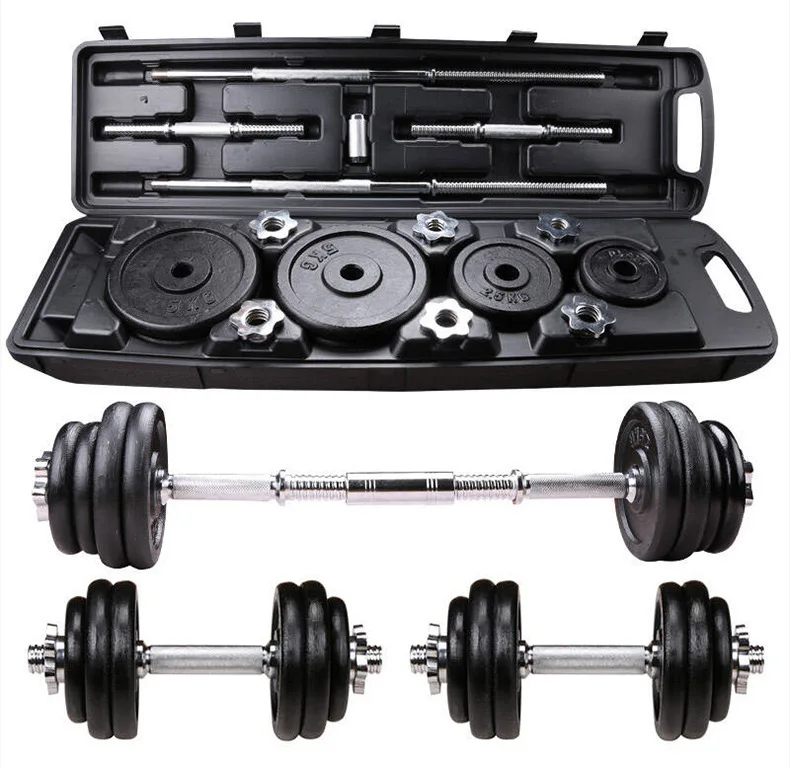 Chrome iron adjustable 50 kg barbell dumbbell set set for sale