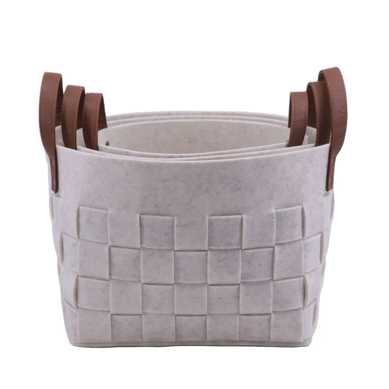 Household Manual Knitted Luxury Home Decor Dirty Clothing felt woven storage baskets Firewood