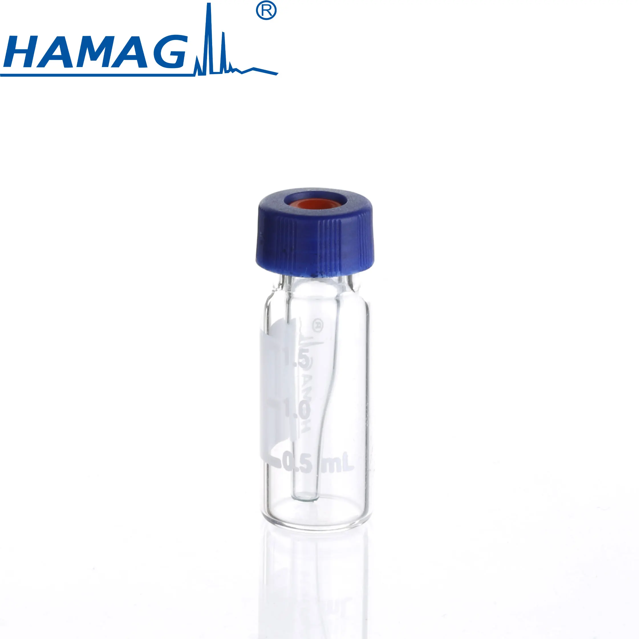 Hamag 300ul high recovery vial with insert crew top with fixed insert clear vial