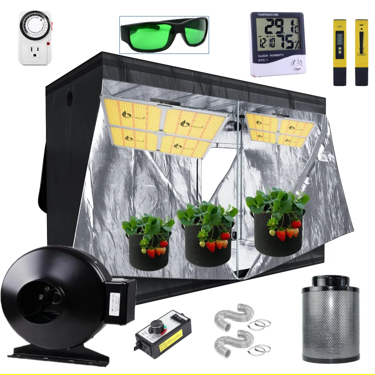 
A Carpa Indoor Grow Tent 1680d Kit Complete Hydroponics Growing Plant Grow 120x120x200 Room Box Reflective Mylar Non Toxic 