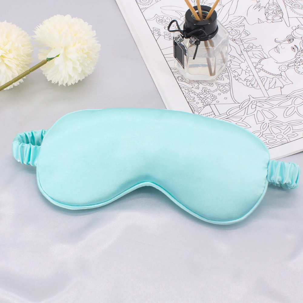 2022 new Cheap  luxury black travel soft cooling custom silky silk satin sleep eye mask