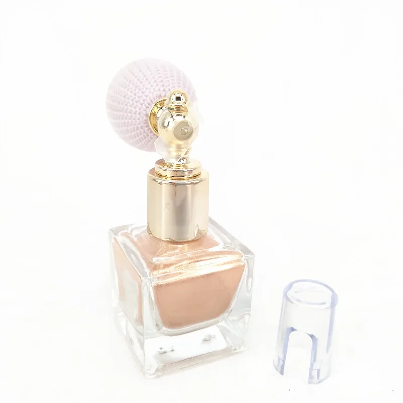 Square 10ml 12ml 15ml shimmering powder glitter powder spray pump air bulb spray Atomizer Bottle for Fragrance Powder Spray Use