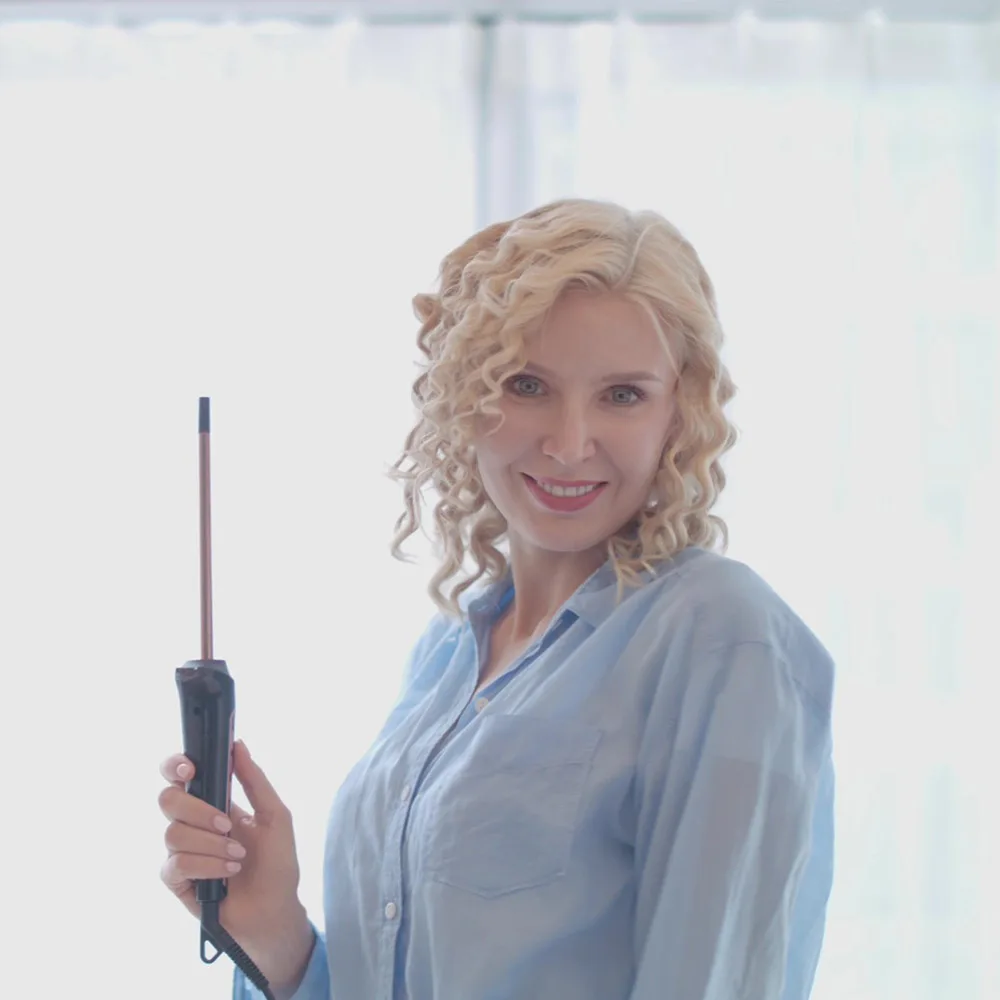 Professional 10mm Small Curling Iron Professional Ceramic Tourmaline Curl Wand Barrel Short Hair Curler Iron