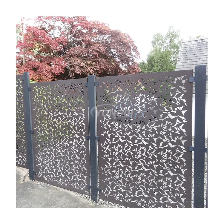 Sustainable cloture metallique laser cut aluminum alloy sheet garden screen metal panel for fencing
