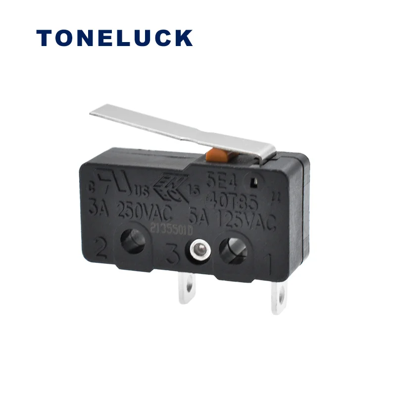 TONELUCK Orange Press Micro Switch Short Handle 2 Pin Battery Automation Equipment Micro Switch