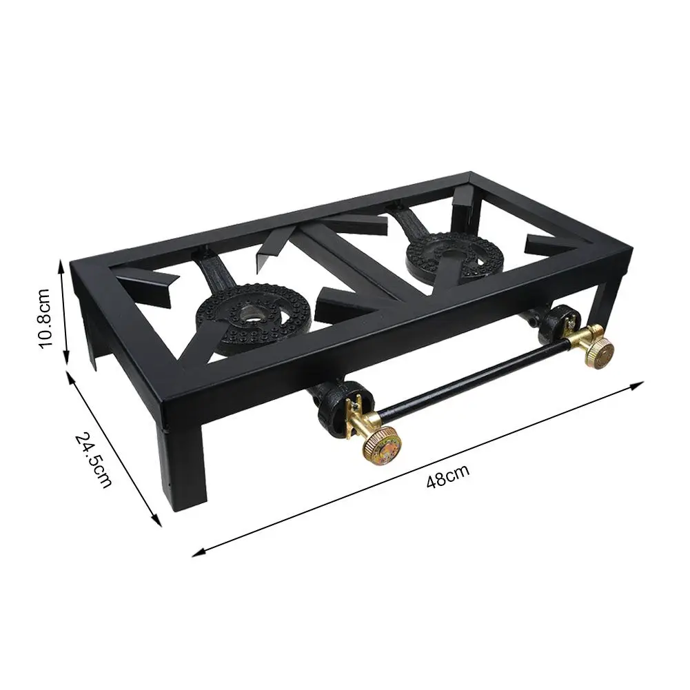 Stainless steel double Burners Portable Gas Stoves Kitchen Equipment