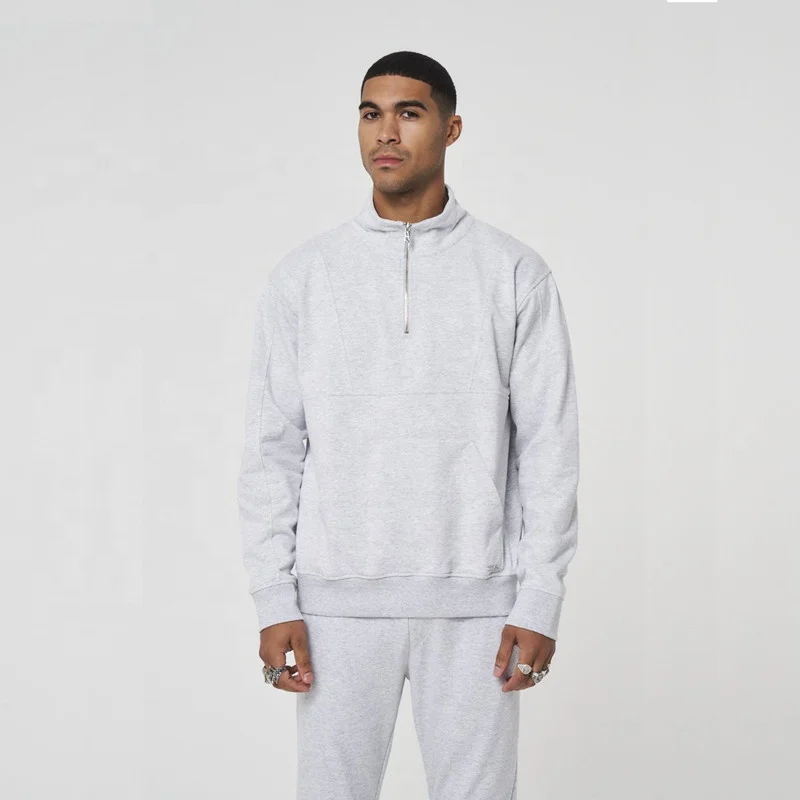 Wholesale Custom New Zip Top French Terry Cotton Jacket Men Half Zip Sports Jacket