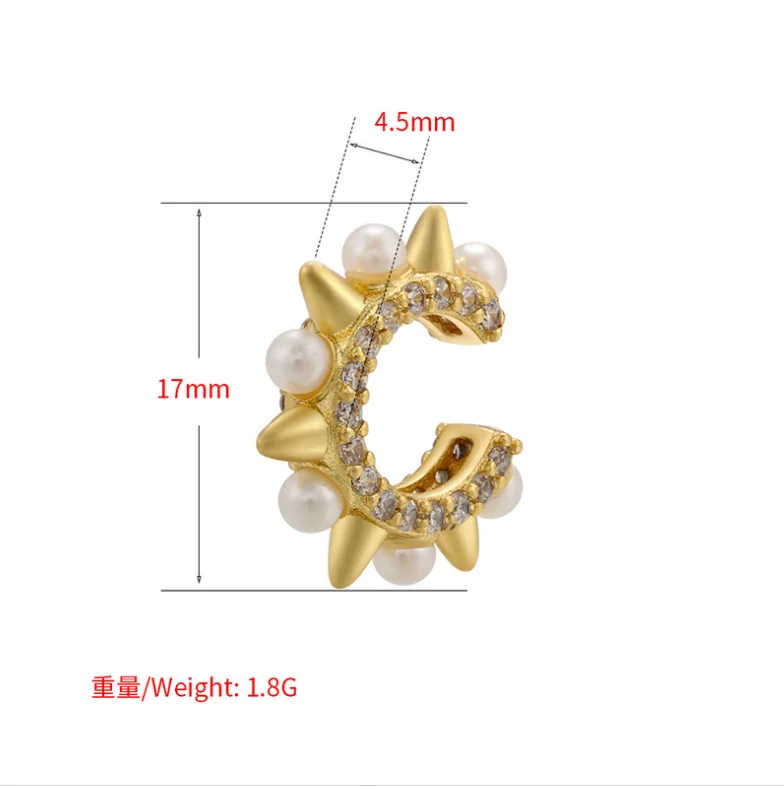 wholesale newest fashion women pearl hoop ear cuff C shape ear clip ear cuff pearl earrings