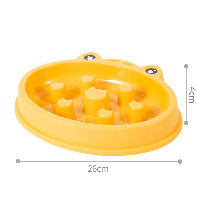 Frog Shaped Slow Food Bowl for Small Dogs and Cats Prevents Choking and Tipping Large Pet Bowl Utensils