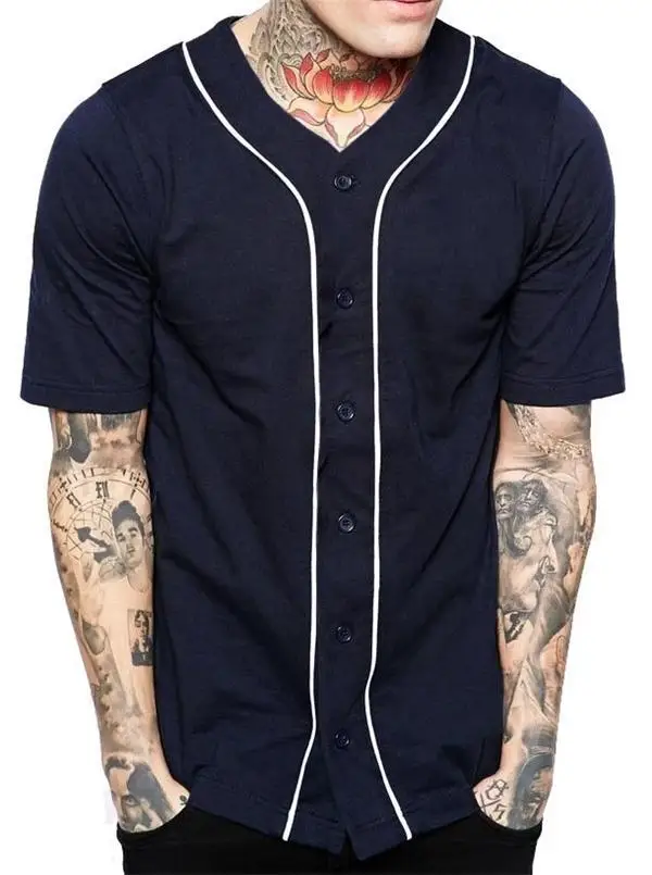 2024 NEW Hip hop sik silk shirt men stripe Short sleeve Baseball uniform chemise homme Fashion men clothing Solid  shirts