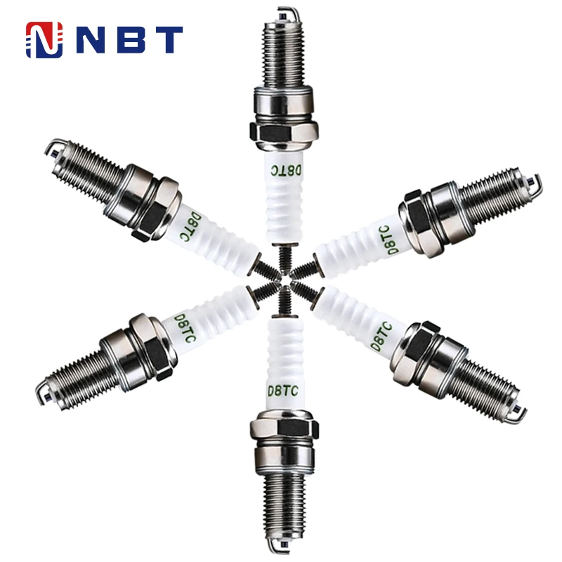 NBT High Quality OEM Single Iridium Motorcycle Spark Plug 1 Second Ignition D8TC Spark Plugs for Honda, Yamaha, Suzuki Motorbike