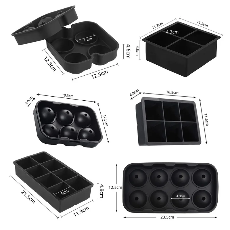 Best Selling Flexible Silicone Ice Cube Tray with Lid BPA Free Easy Release Ice Cube Molds Make Mini Ice Cubes