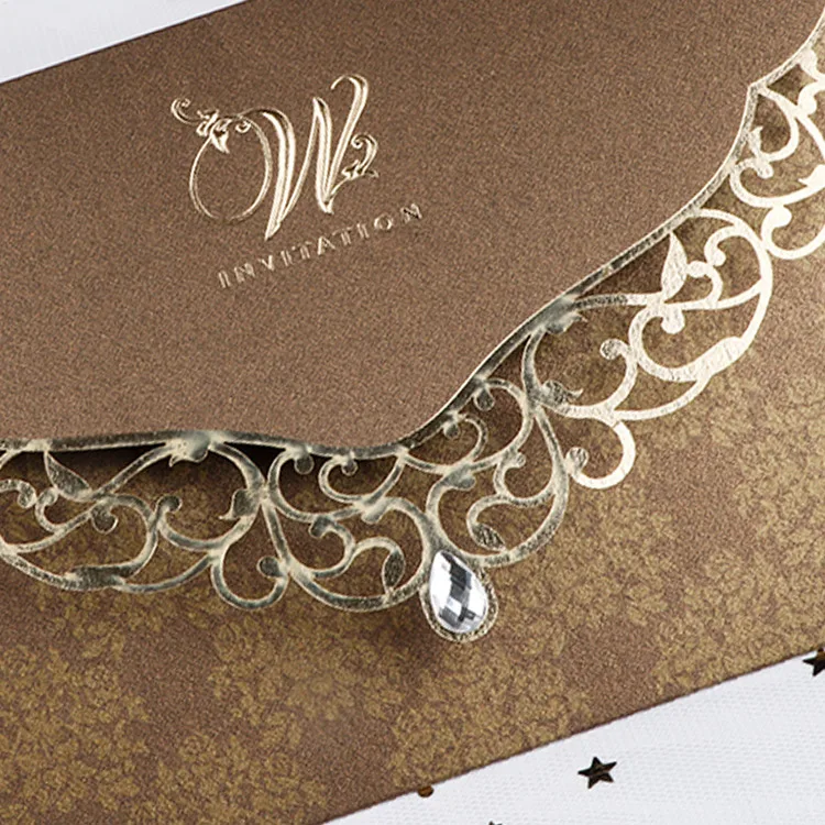 
Laser cut wedding invitation with bow lace sleeve engagement bride shower fifth anniversary 