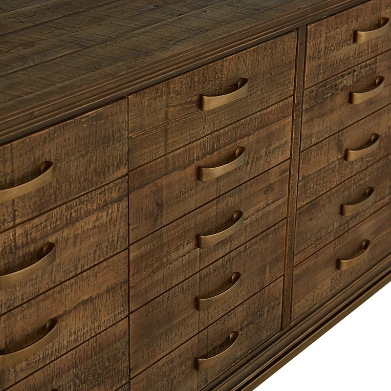 Старинная мебель MRS wood в винтажном стиле из дерева пихты, классические деревянные металлические буфетные шкафы