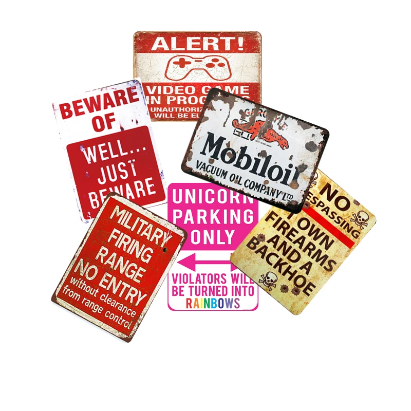 Wholesale vintage metal tin sign Warning Sign Parking Only Notice Caution poster home yard front door decor