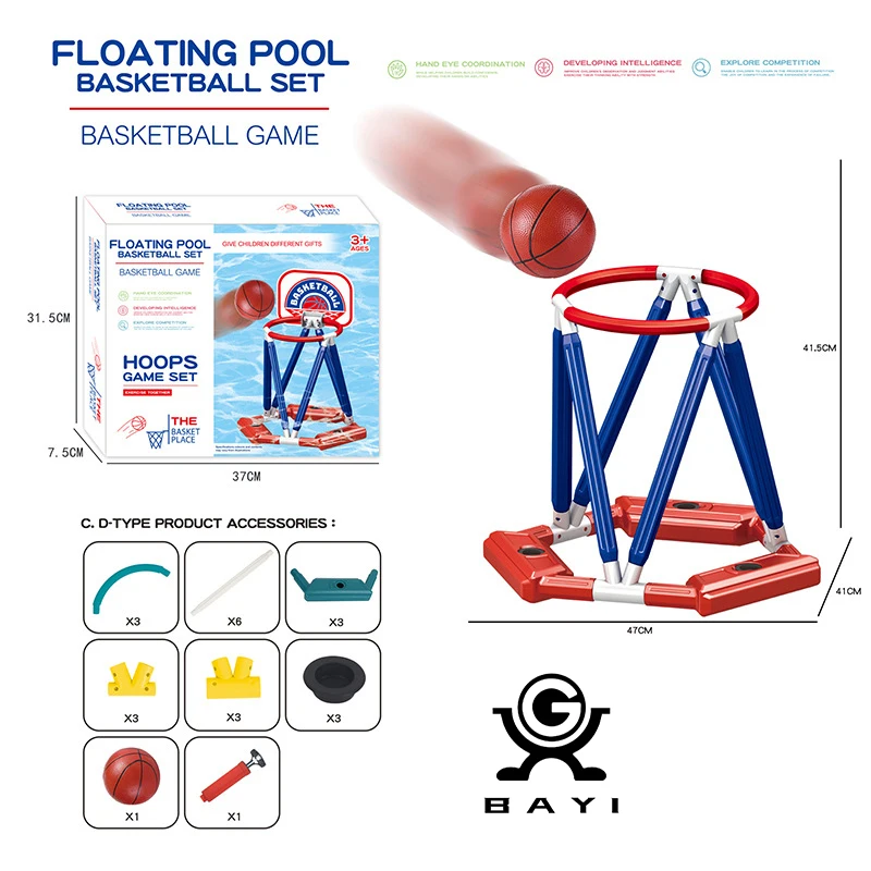 High Quantity Summer Swimming Pool Basketball Hoop Pool Floats Sport Toy with Ball Outdoor Toss Game Toy For Kids Adults Family