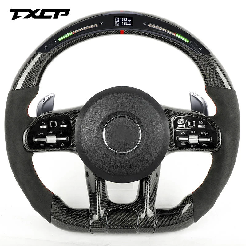 Подходит для Benz A E S C G класс W205 W204 W212 W211 W213 E300 W218 новая модель светодиодное рулевое колесо из углеродного