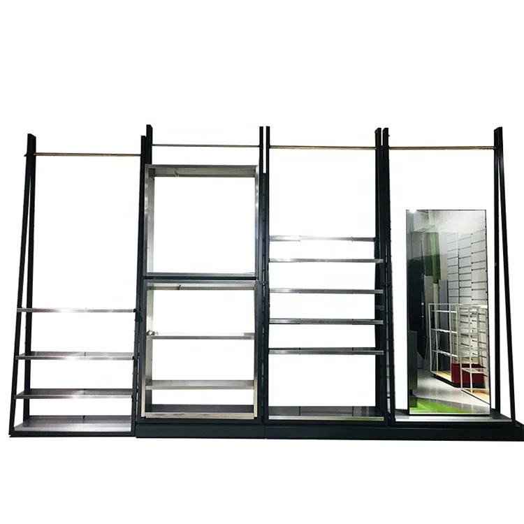 Customization multifunctional  retail wall display clothing shelves for shop Display Racks for clothing stores clothing rack