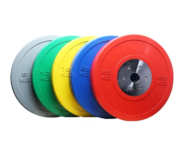 Rizhao Fujian Sports High Quality Custom Competition Bumper Plate Rubber Coated 190mm Stainless Steel Flange Color Weight Plates