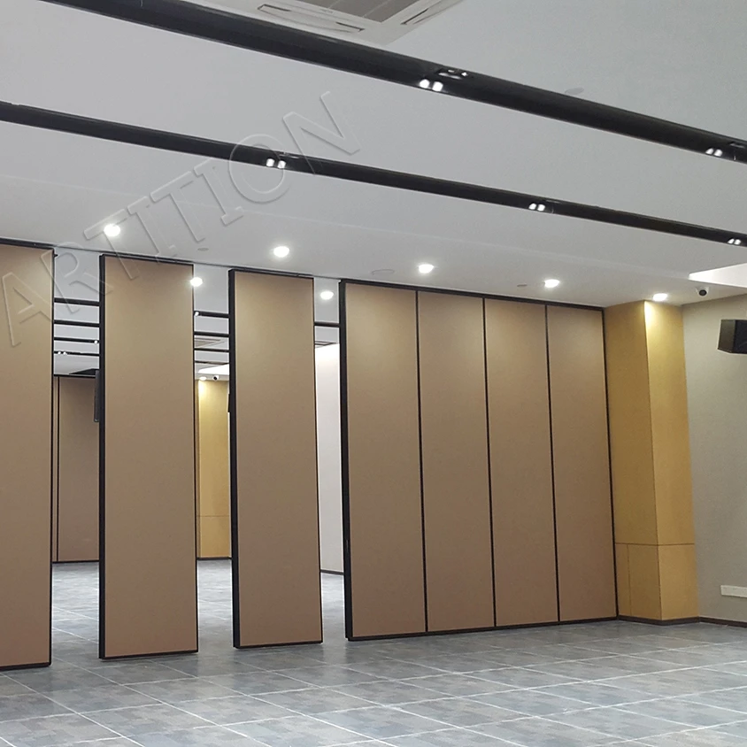 Ball room acoustic sliding partition divider conference hall operable panel foldable collapsible movable wall modern style