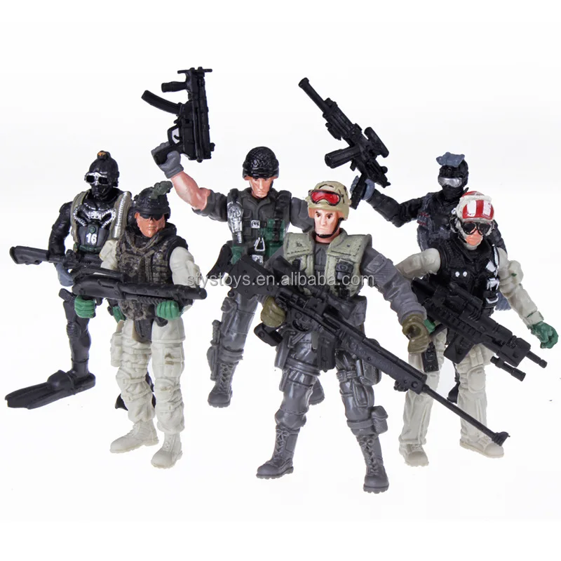 SWAT Team Military Action Figure Play Set 6Packs Army Men Soldiers Toys for Boys and Girls