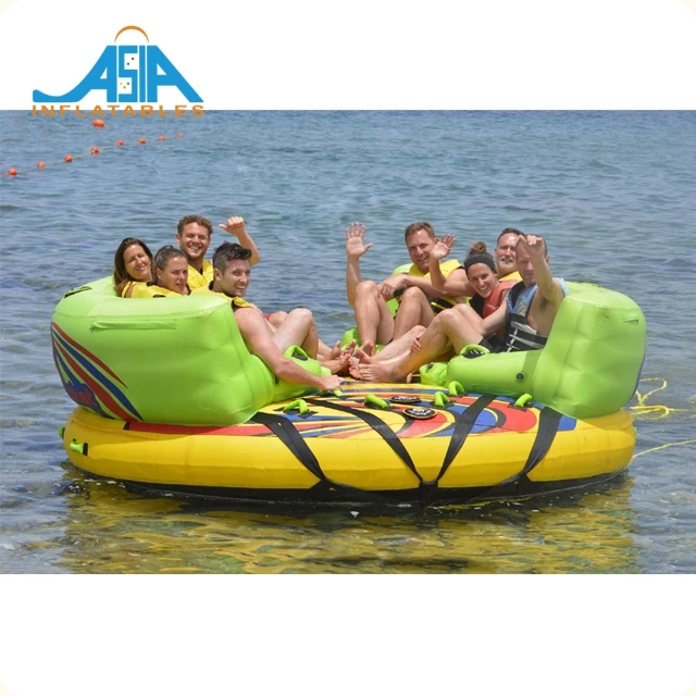 8 Passenger Inflatable Towable Water Ski Tube UFO Water Sofa  Aqua Rocket for Water Sports Games