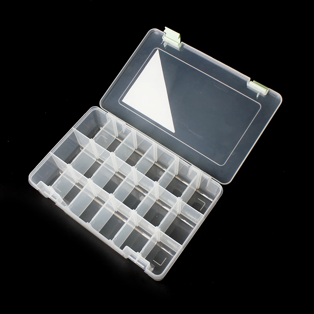 29551 18 Grids Clear Plastic compartment storage box Craft Organizer Bead Storage Container with Adjustable Dividers