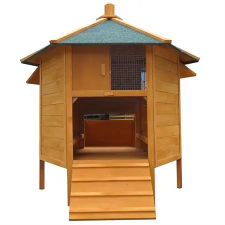 New Design 6-Corner Hen House With Egg Box Chicken Pavilion Wooden Chicken Coop