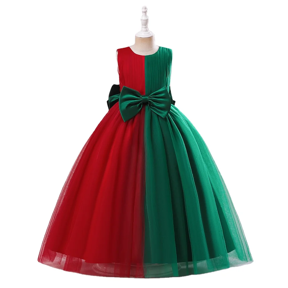 Girls Summer Princess Dress Children Piano High-End Host Dress Flower Red Kids Boutique Clothing Baby Princess Vestido De Noiva