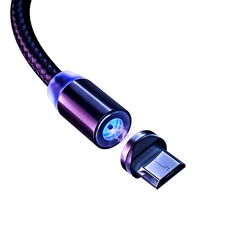 3 в 1 Плетеный USB зарядный кабель Магнитный адаптер Micro USB Type C зарядное устройство для iPhone и Android
