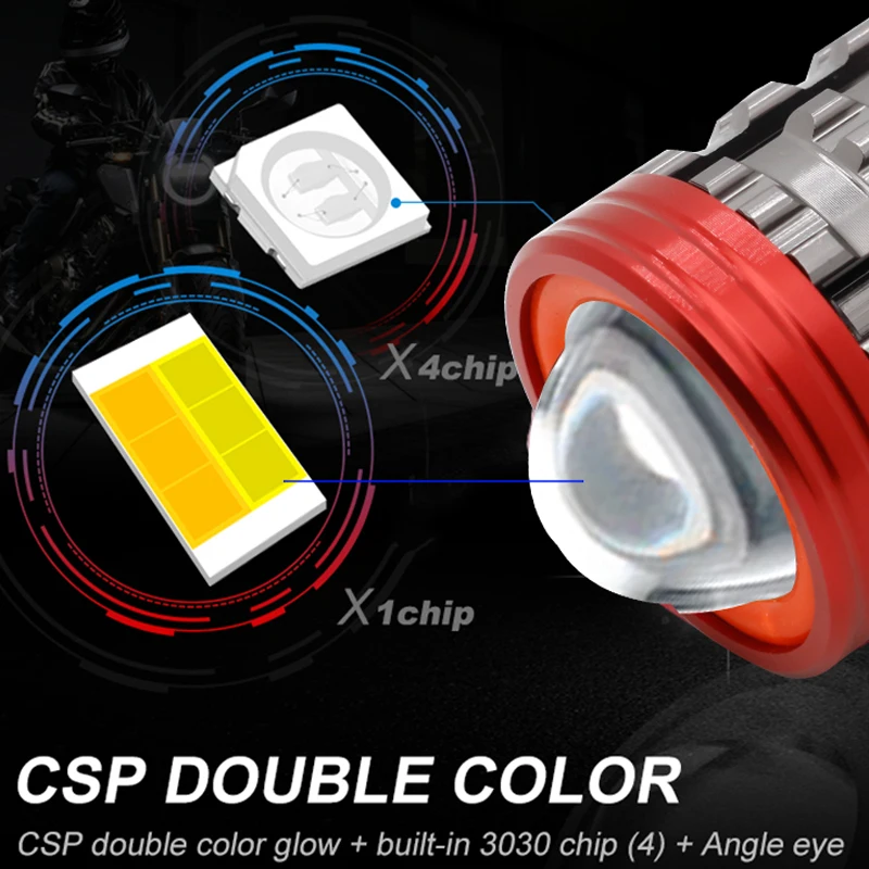 Wholesale Super Bright Motorcycle Headlight H4 BA20D led low/high beam angel eye devil eye light for atv motorcycle