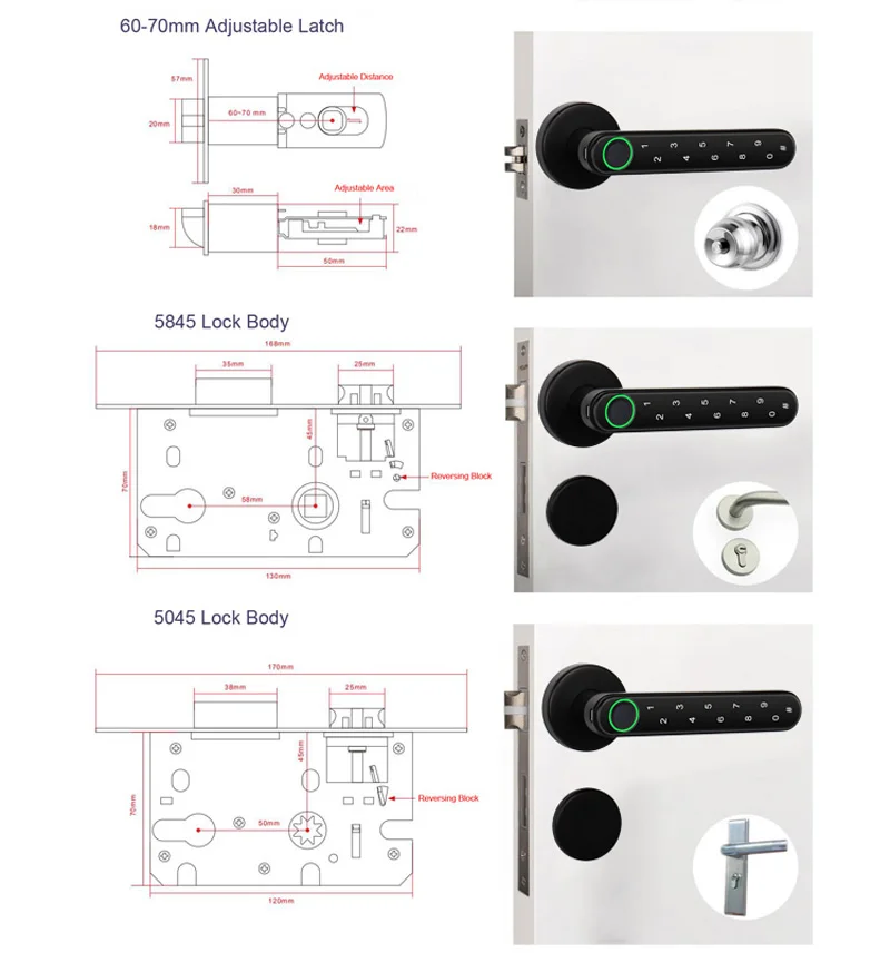 Hot sale Touchscreen Keypad Passcode And TTlock Room fingerprint digital lock