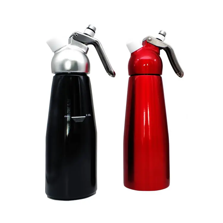 custom  1 pint whipped cream dispenser aluminium with 3 nozzles