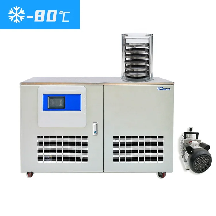 6Kg/Batch -80C Shelf Heating Laboratory Vacuum Lyophilization Machine