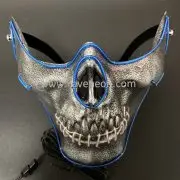 Rave Neon Best Quality Half Face EL Wire Halloween Party Hot Cosplay Scary Face Death Mask LED Mask